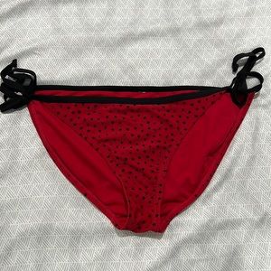 DONATED Bikini/swimsuit bottom-Red with black stars